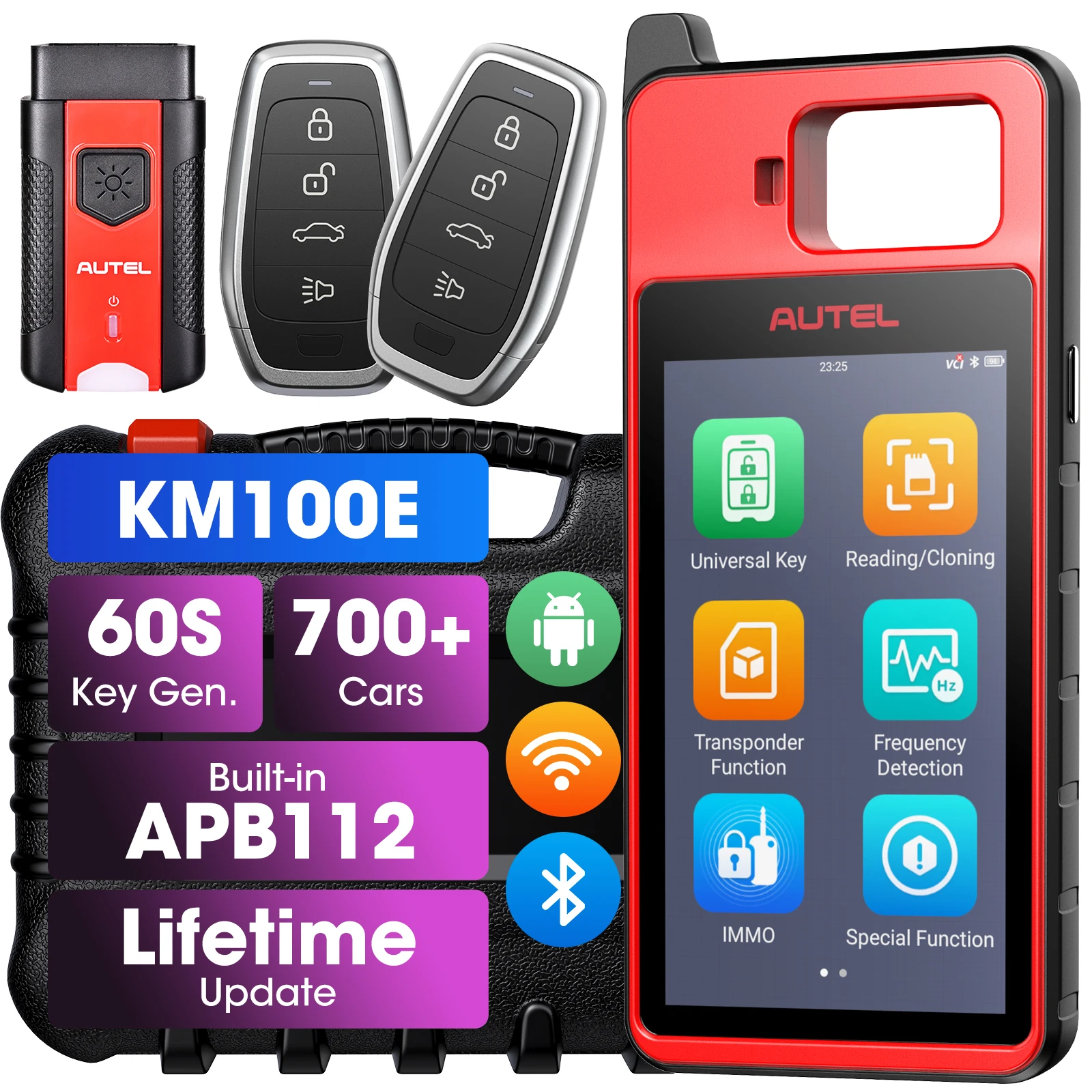 Autel KM100 Key Programming Tools Free Update Key Creation Immobilizer IMMO Learning Chip Read Cloning Tools PK IM508