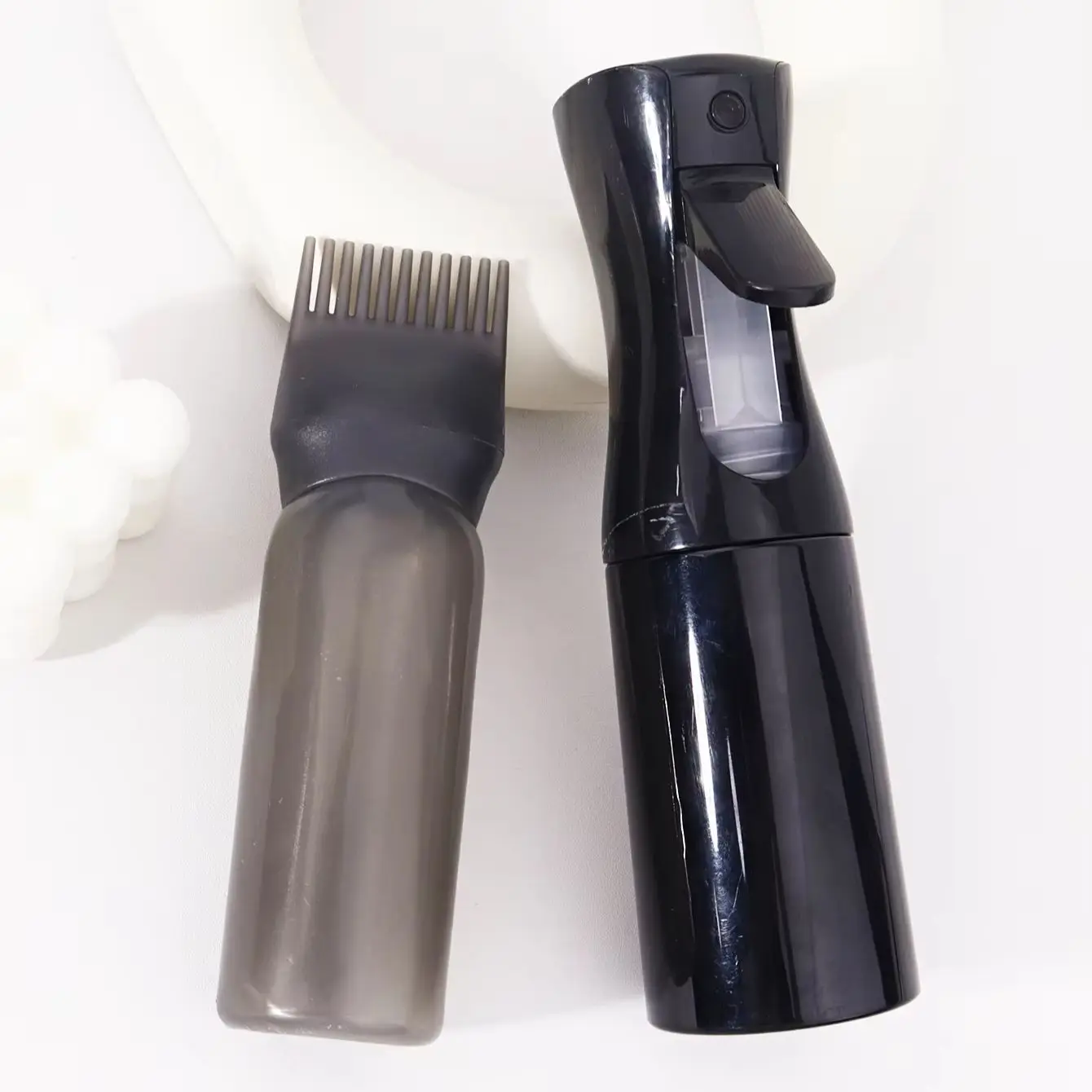 مجموعتان من أدوات تصفيف الشعر، زجاجة رذاذ وزجاجة توزيع مشط جذر الشعر لتصفيف الشعر الخاصة بشعر مستعار حقيقي