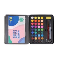 36 Colors Watercolor Pigment Solid Set Children Student Creative Graffiti Portable Metal Box School Professional Art Supplies