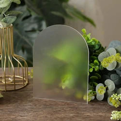 Blank Arched Acrylic Table Number Sign Plexiglass Frosted Wedding Place Card for Party Decor DIY Event Seat Guest Name Tag