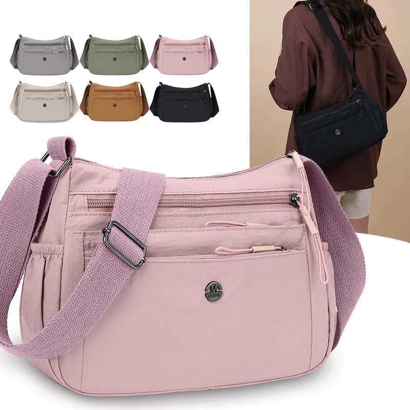 

2025 Women's Large Capacity Crossbody Bag Waterproof Nylon Purse Anti-theft Shoulder Handbag for Travel Shopping Mom Gift
