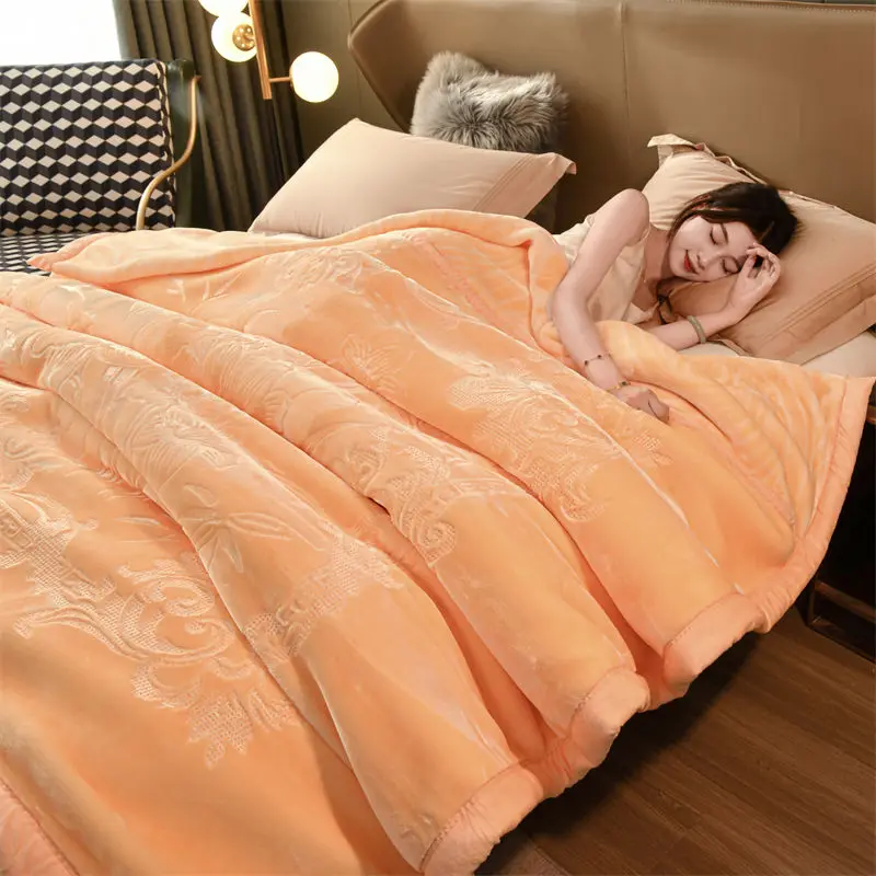 Thick Carved Blanket Duvet Double Layer Cloud Blanket Warm Winter Double-Sided Velvet Wedding Raschel10Cover Blanket Jin