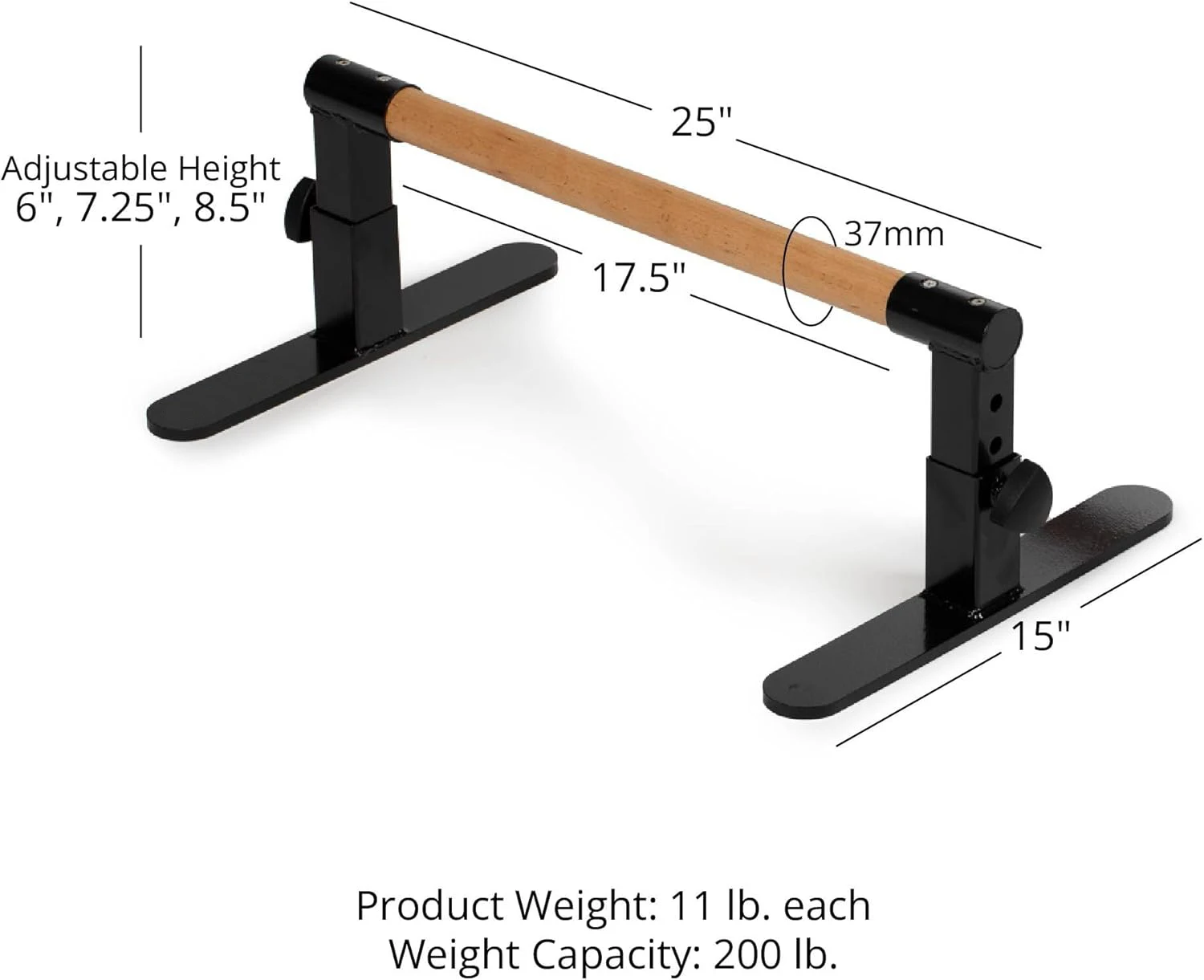 Fitness Sport Solid Beech Wooden Paralettes Stands Push up Gym Exercise Training Push up Bars