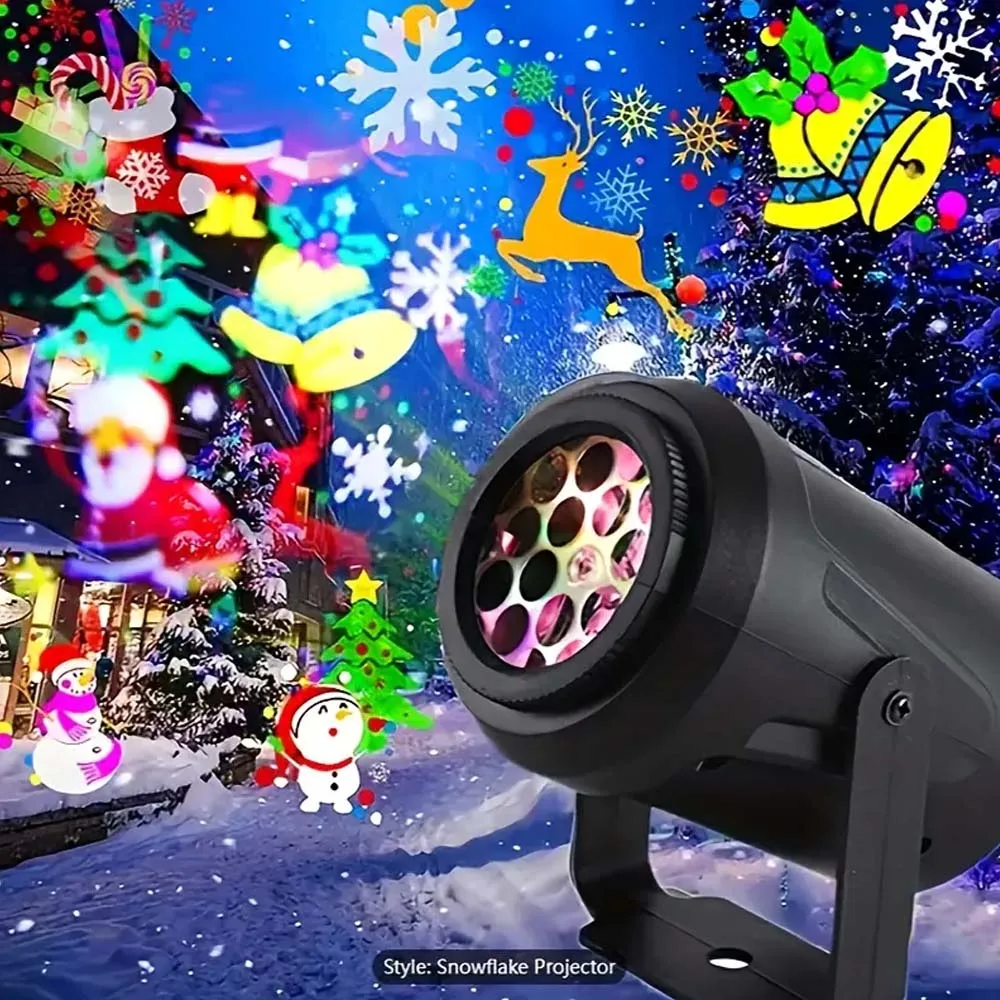 1pc Christmas Laser Projector Light,16 patterns  Rotating Christmas LED Stage Lights Christmas 2026 New Year Decoration 2025