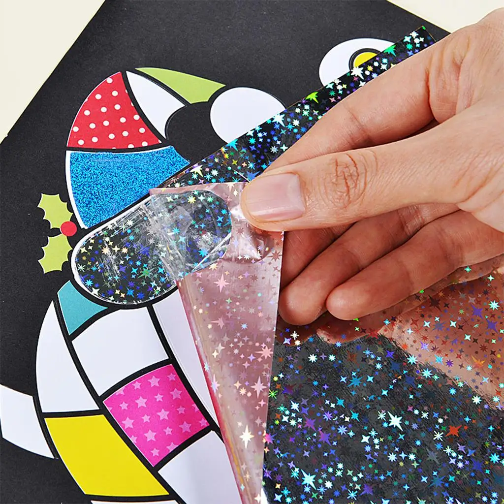Children Shining DIY Transfer Wticker Colorful sticker Transfer Painting Crafts Kids