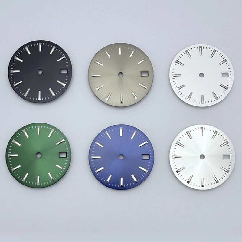 SmileLife-esfera de reloj SunBrust/smerilado, 28,5mm, compatible con NH35/NH36/4R/7S, piezas de accesorios de reloj de movimiento automático con ventana de calendario