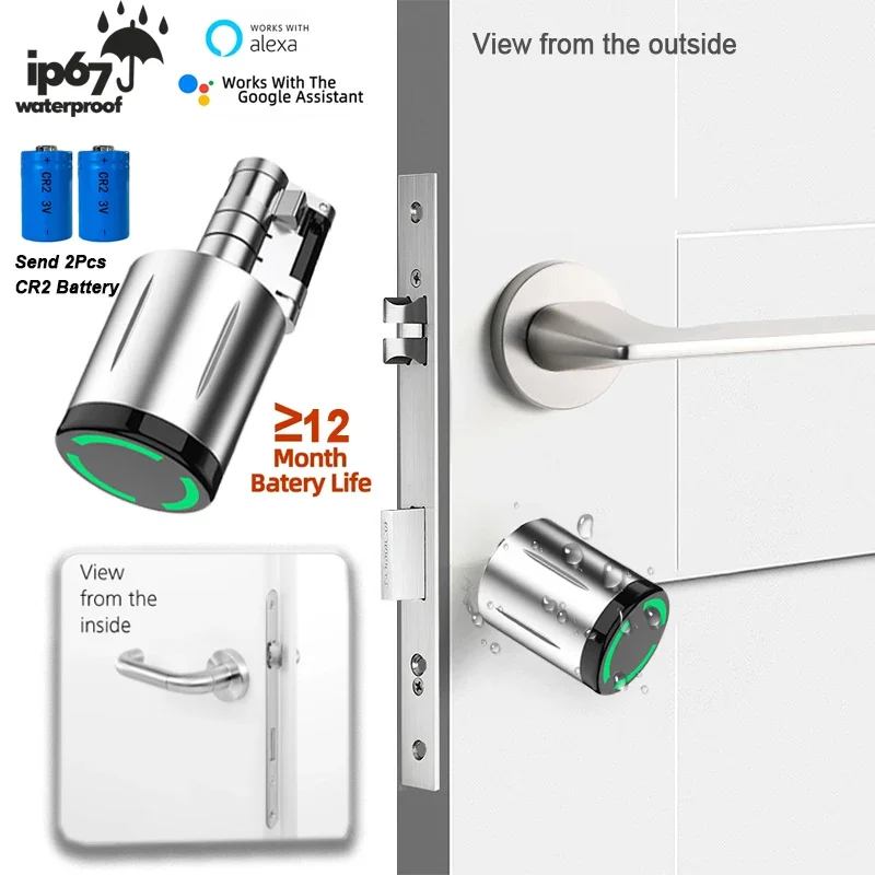 Euro Half Cilinder Auto Smart Lock Beveiliging Keyless Access TTlock APP Controle voor Deurdikte 30-70mm Deur