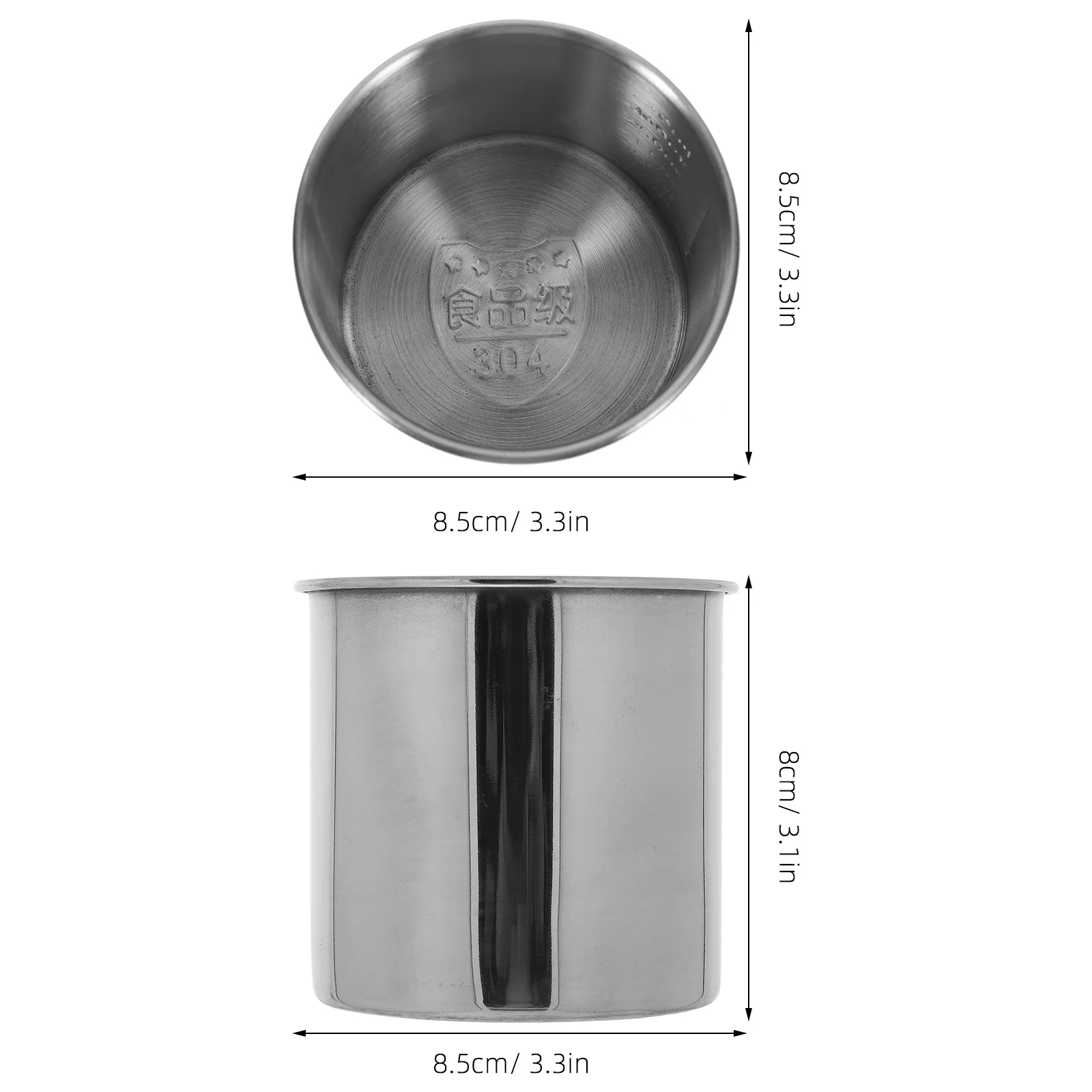 350Ml Stainless Steel Measuring Cup No Handle Easy To Clean Precise Measurement For Baking Cooking Rice Liquids Dry Ingredients