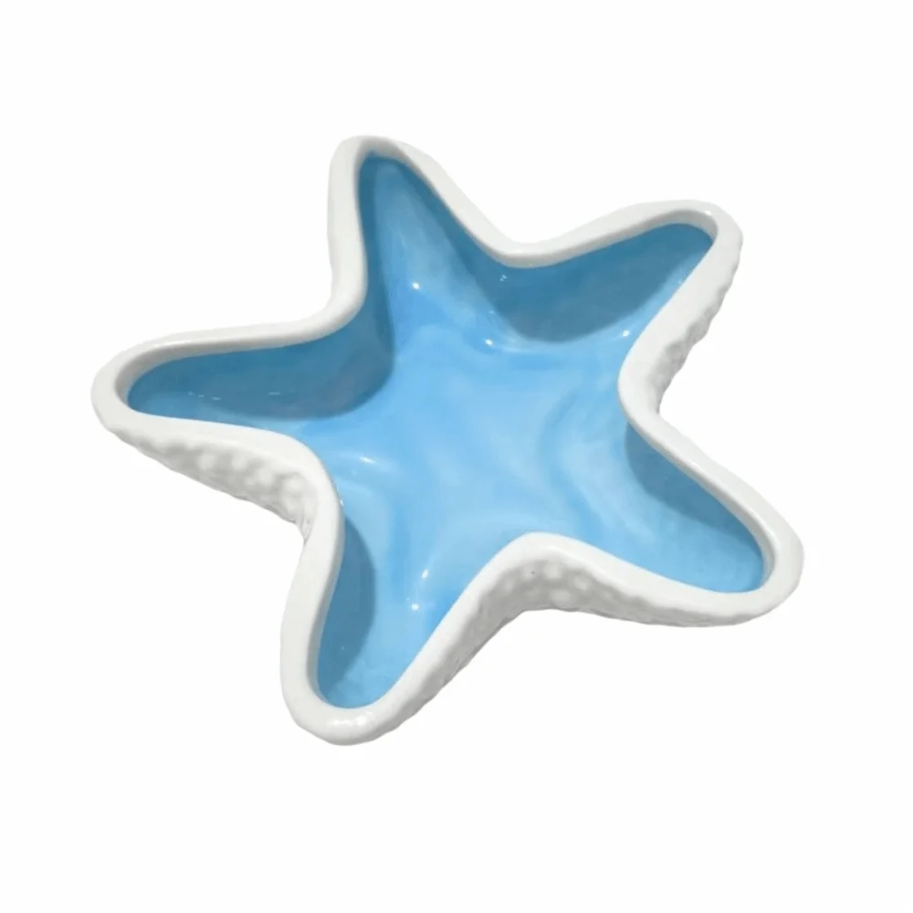 3D Starfish/Shell/Conch Shape Ceramic Jewelry Tray Anti-Scratch INS Jewelry Storage Box Space-saving Decoration
