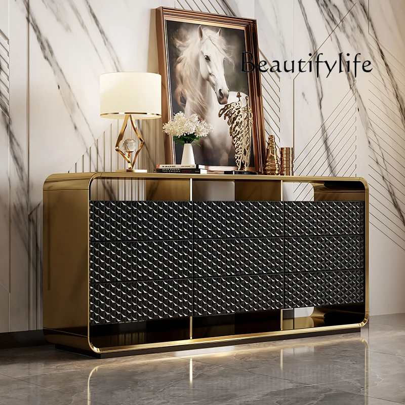 

Light Luxury Simple Hallway Chest of Drawers Living Room Sofa Cabinet Bedroom Minimalist Bed End Decorative Cabinet