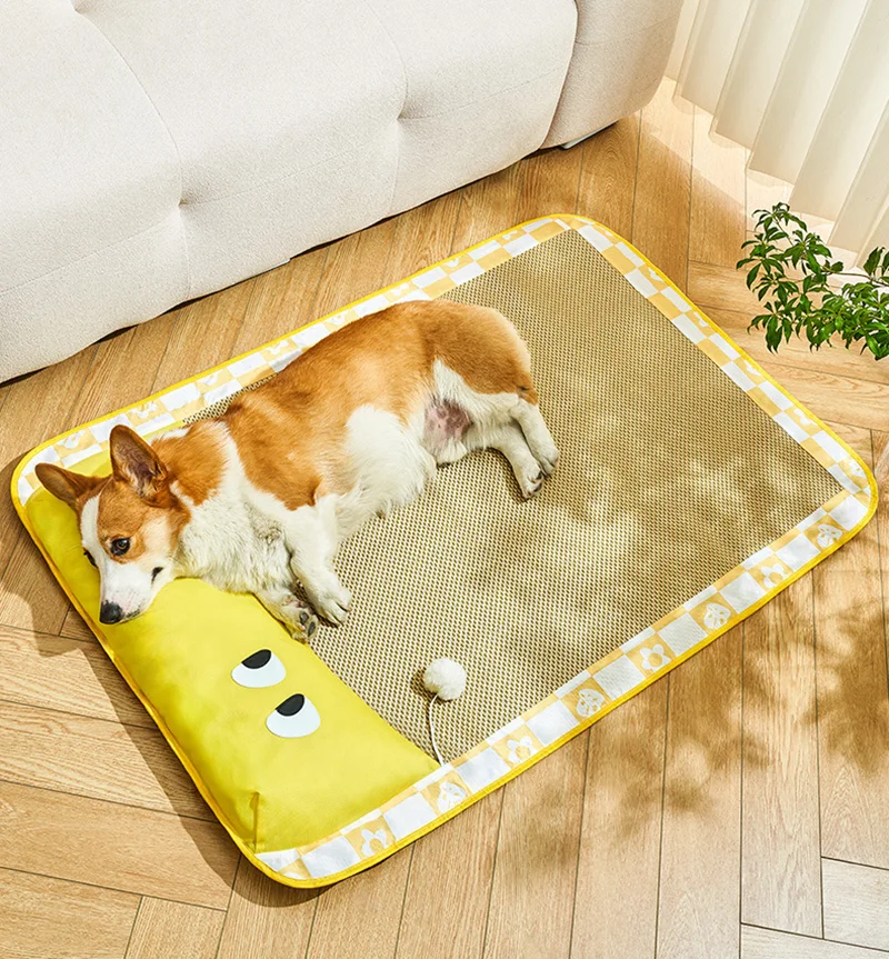 Summer Cooling Pet Bed Mat - Breathable Gel-Infused Sleeping Pad for Dogs & Cats with Non-Slip Base Pet Sleep Ice Pa