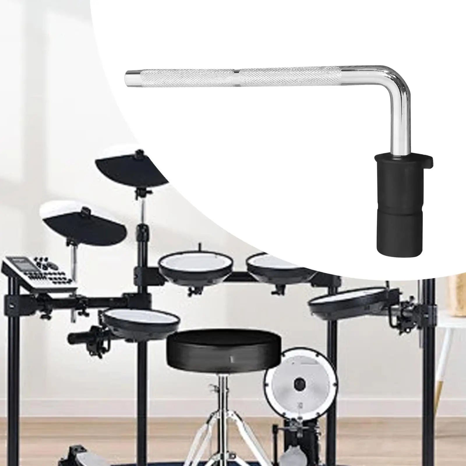 Electronic Drum Pad Tom Drum Mount Holder Drumstick L Rod Sturdy Lightweight Easy to Install Percussion Mounting Arm for Home