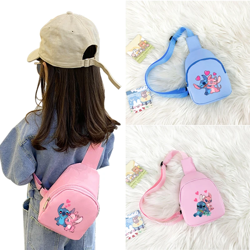 

Disney Stitch Children Satchel Cartoon Pu Crossbody Bag Kawaii Anime Character Portable Shoulder Bags Cute Kids Birthday Gifts