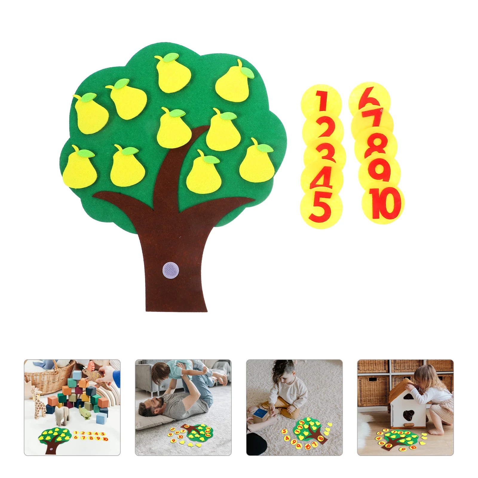 Digital Cognitive Toys Fruit Tree Fairy Math Skills Number Matching Non-woven DIY Children