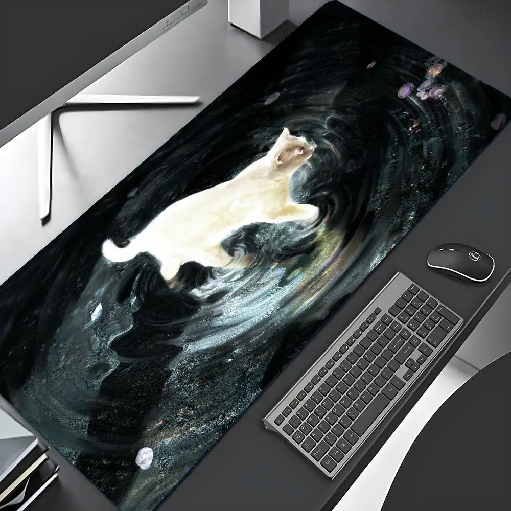 

Large Cute Black Cat Mouse Pad XXL Mousepad Computer Keyboard Pad Mouse Mat Gamer Soft Office Carpet Table Mat Desktop desk Pad
