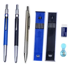 Metal Mechanical Pencils 2.0 Mm 2B Lead Holder Drafting Drawing Pencil Set With  Leads Writing School Gift Stationery