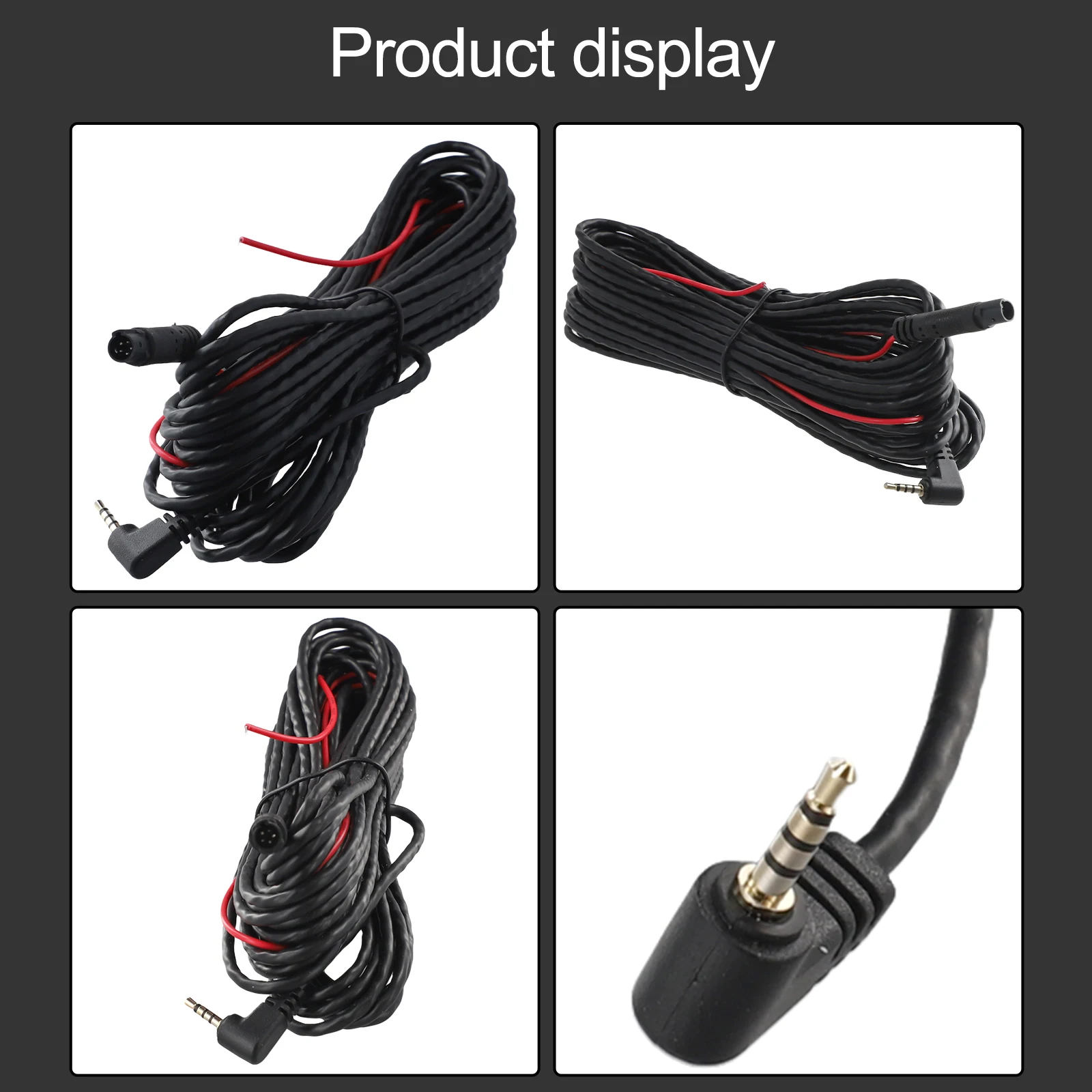 5 Pin AV Cable for Automotive Rearview Mirror Dash for cams Supporting Front and Rear Dual Channel Recording Configuration