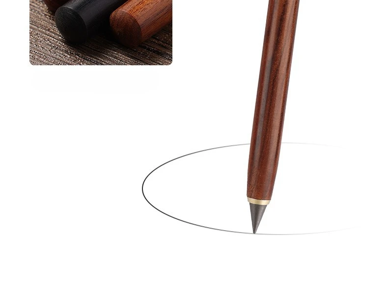 1 Stück Holz-Ewigkeitsstift HB mit 5 Stifteinsätzen, muss nie angespitzt werden, bruchsicher, ideal für Schüler, zum Skizzieren und Zeichnen, hochwertige Ausführung. – Detail 3
