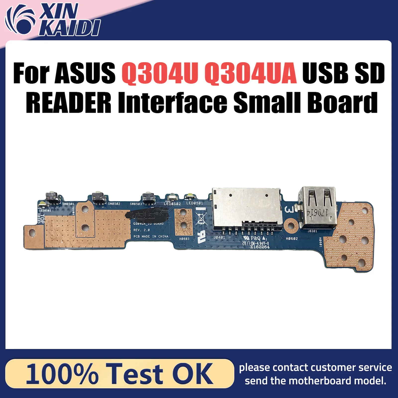 Original For ASUS Q304U Q304UA USB Board SD CARD READER interface small board 100% Tested Fast Ship