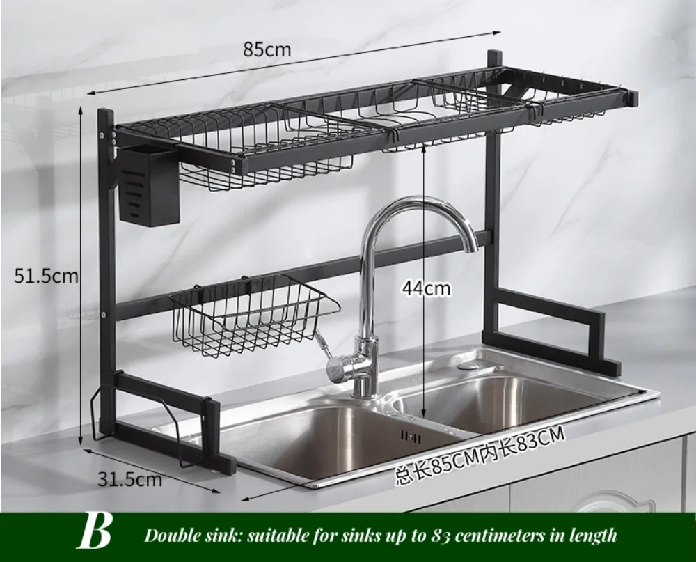 Multifunctional Storage Rack for Kitchen, Luxury Tableware, Thickened Carbon Steel, Single, Double-Layer Bowl, Chopstick