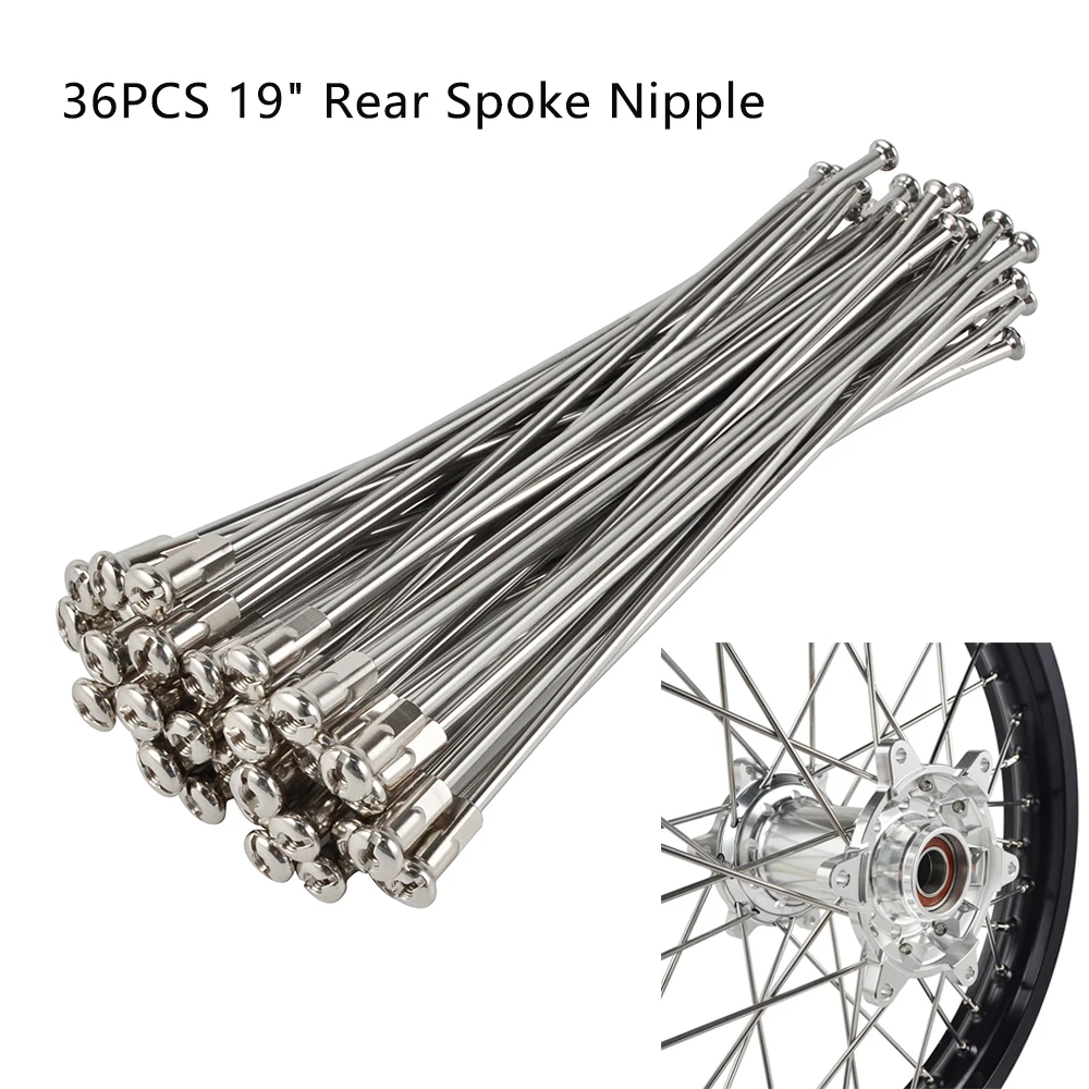 

36PCS 19" Rear Wheel Spokes Nipples Kit For KTM SX 125 250 SX-F 250 350 450 2005-2020 Husqvarna TC 125 250 FC 250 350 2014-2020