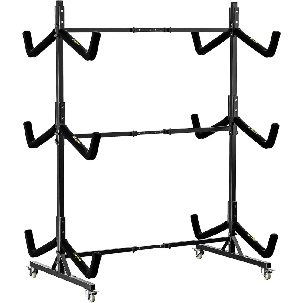 Indoor Outdoor Kayak Rack, Heavy-Duty Sturdy Storage Rack for 6 Kayak, Canoe, Paddle Board, SUP, Movable Kayak Stand