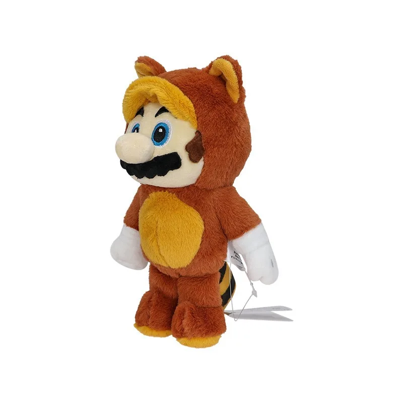 Super Mario 3D World Plush Keychain Set - Cat Mario & Tanooki Mario Cute Nintendo Game Stuffed Doll Gift for Fans Backpack Penda view 3