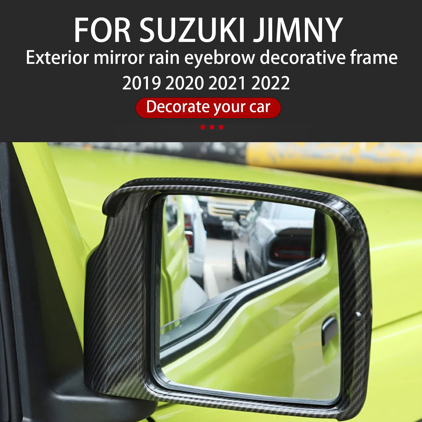 

Car Rearview Mirror Rain Eyebrow Decoration Frame Cover Sticker for Suzuki Jimny 2019 2020 2021 2022 Car Accessories Exterior