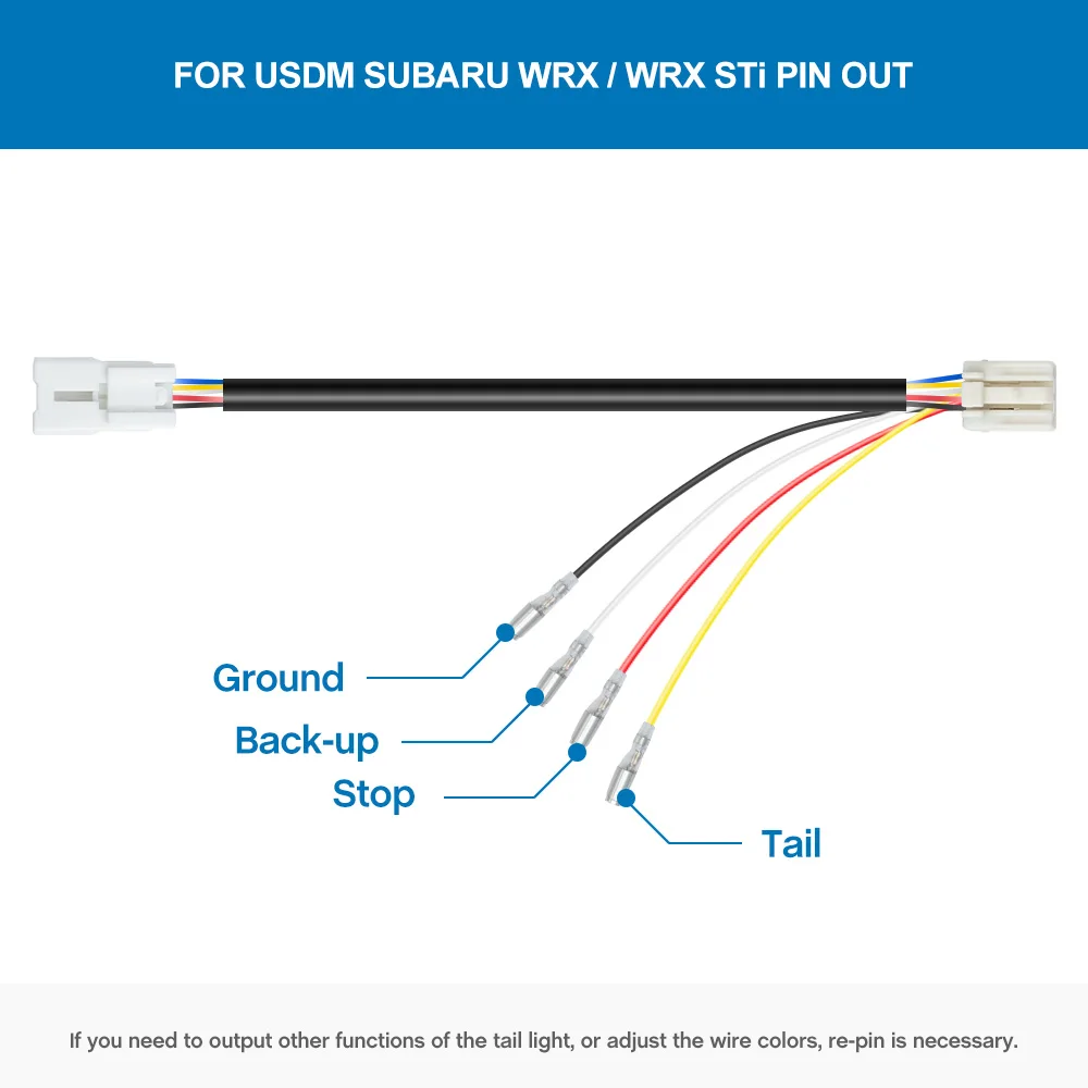 For Subaru WRX / WRX STI VA 2015-2021 Rear 4th Brake/Fog Light Wiring Harness Add-on Reverse Backup Lamp Conversion Retrofit Kit