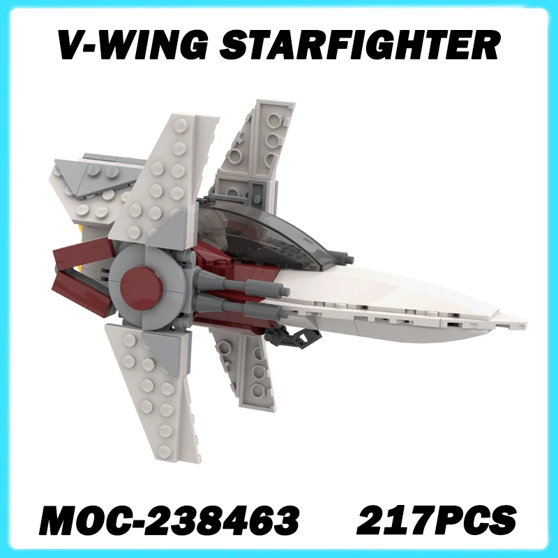 

217PCS MOC-238463 V Wing Starfighter Space War Series Fighter Movie Model Building Blocks Bricks DIY Assembly Creative Toys Gift
