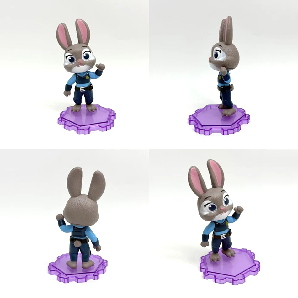 6個のクレイジーなズートピア2シーン、手作りの警察官ジュディ＆フォックス・ニック、ブラインドボックス、トレンディなプレイドール、車、子供の誕生日ケーキデコレーション