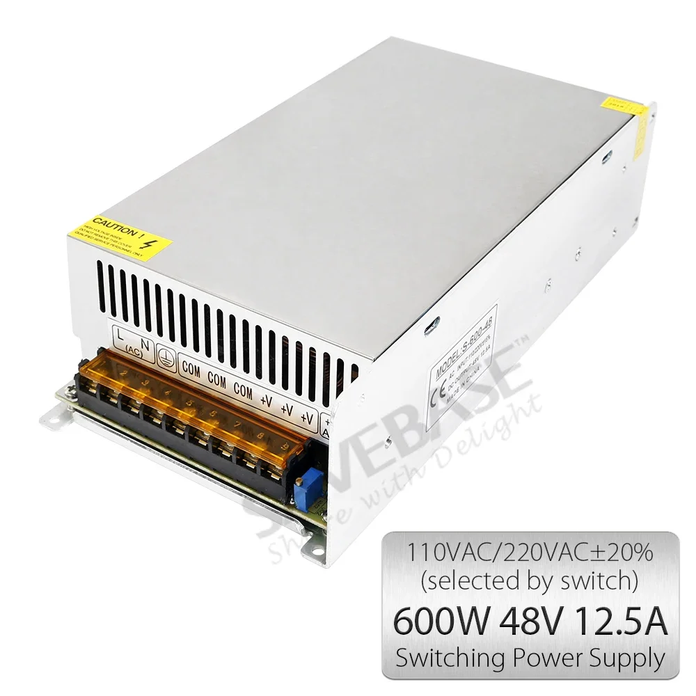 

AC110V-240V 600W 48V 12.5A Switching Power Supply For CNC ENGMATE Stepper/Servo Motor Driver M542H M860H