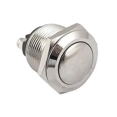 

36V DC 2A OFF(ON) NO N/O 19mm SPST Metal Round Momentary Pushbutton Switch 2 Pin