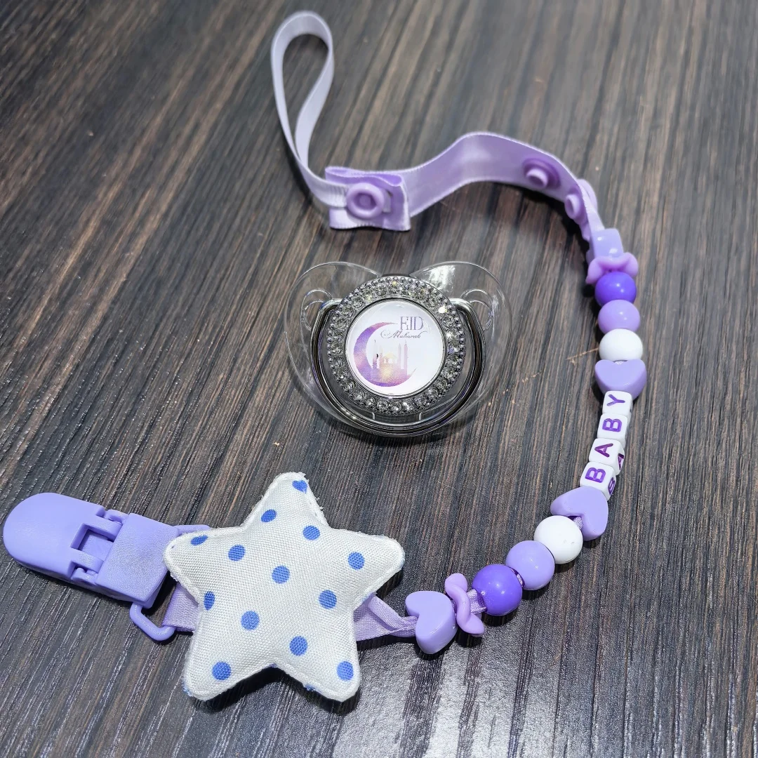 Baby Girl Boy Pacifier Chain Personalised Name Beaded Soother Clip Newborn Infant Feeding Mum to Be Gift 0-18M Unisex