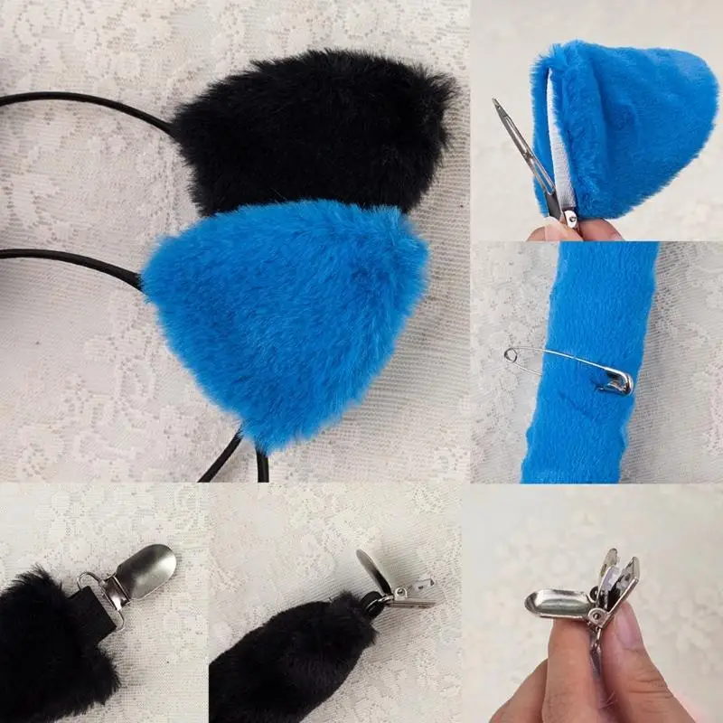 Trajes gatos 39bb CATOS CATOS CATOS EARRAS CABELA CAIXO BURBO SALIRA COSPAY COSPAY FREMAS PARA O HALLOWEEN