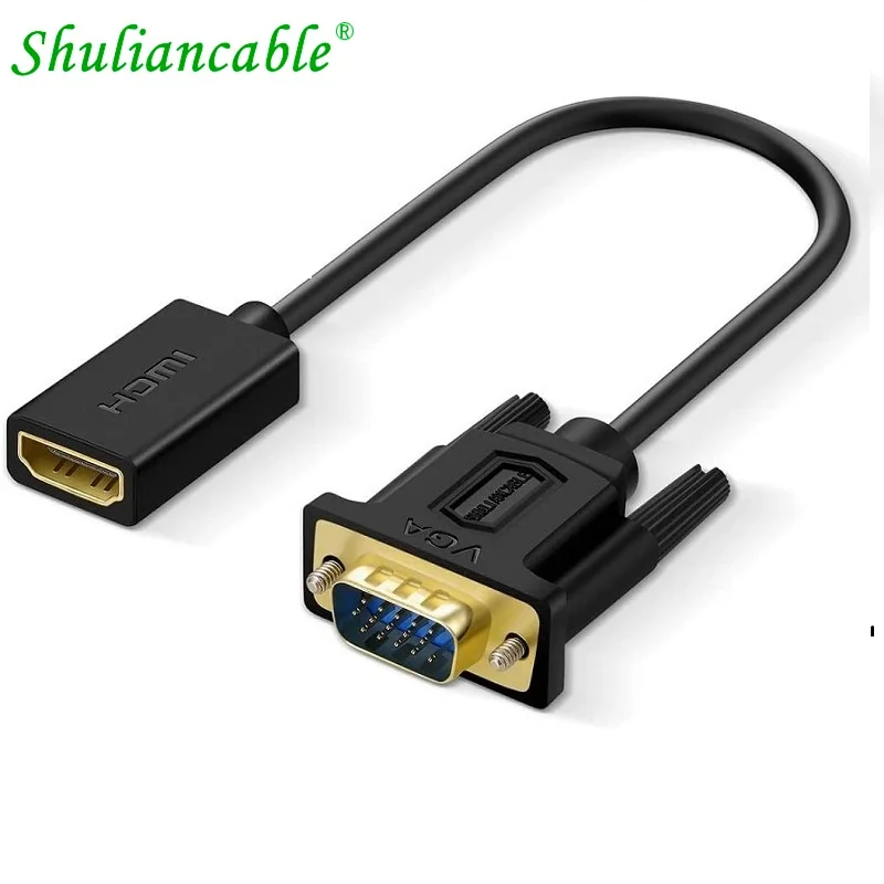 

Shuliancable HDMI to VGA adapter, HDMI female to VGA male 1080p compatible with TV box, HDTV, monitor, Xbox, 360