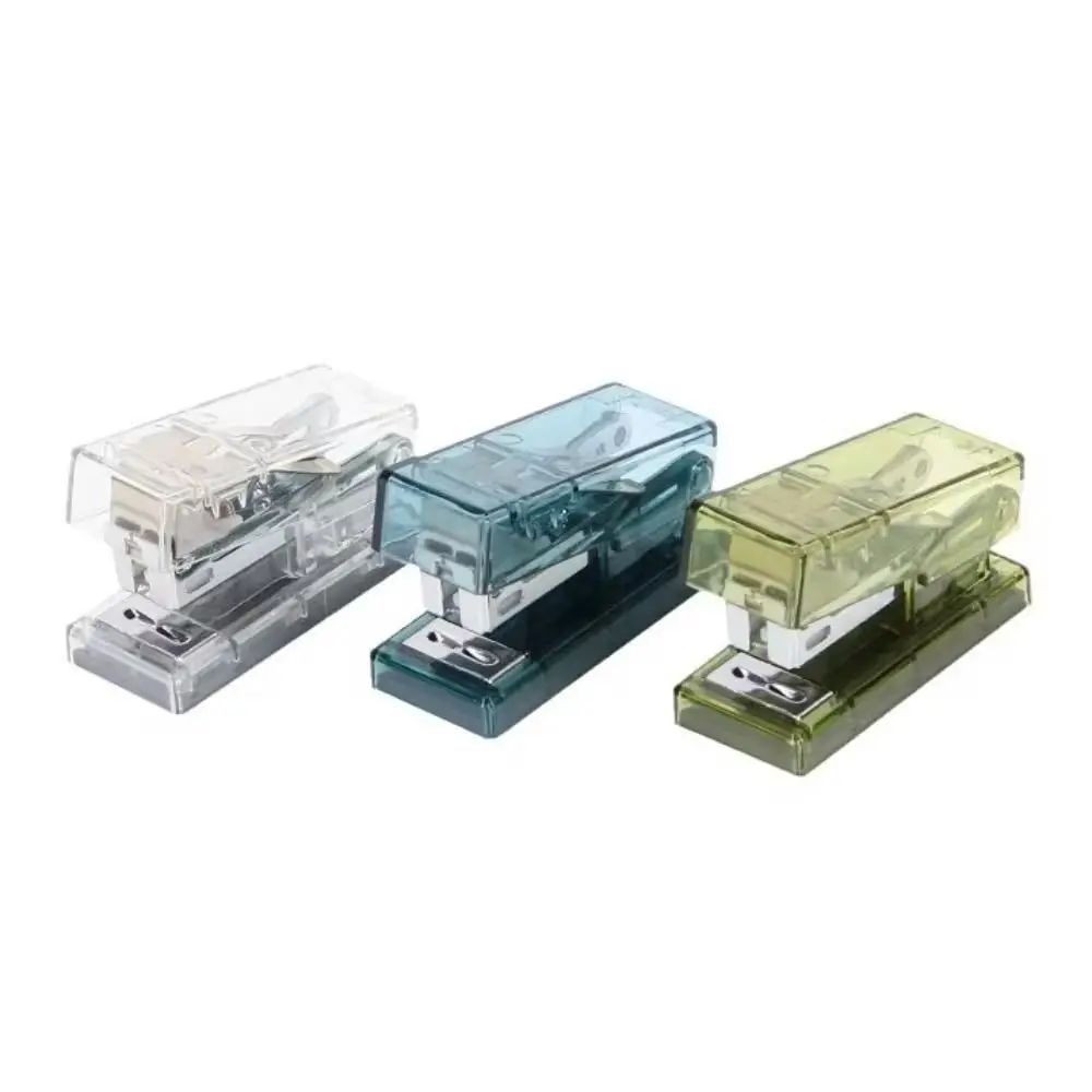 Mini Mini Stapler Transparent Multifunction Office Binding Tools Easy-Use Portable Paper Binder Set School Office Supplies