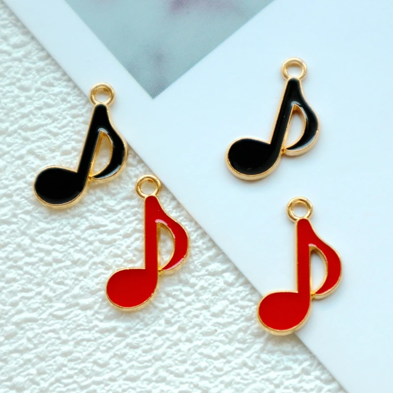 10pcs Staff Music Note Alloy Enamel Pendant Fashion Charming Colorful Dangle DIY Necklace Bracelet Earrings Keychain Accessories