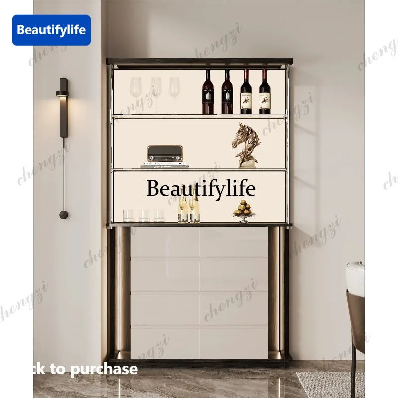 A68Italian light luxury high-end wine cabinet luminous display cabinet living room integrated dining side cabinet