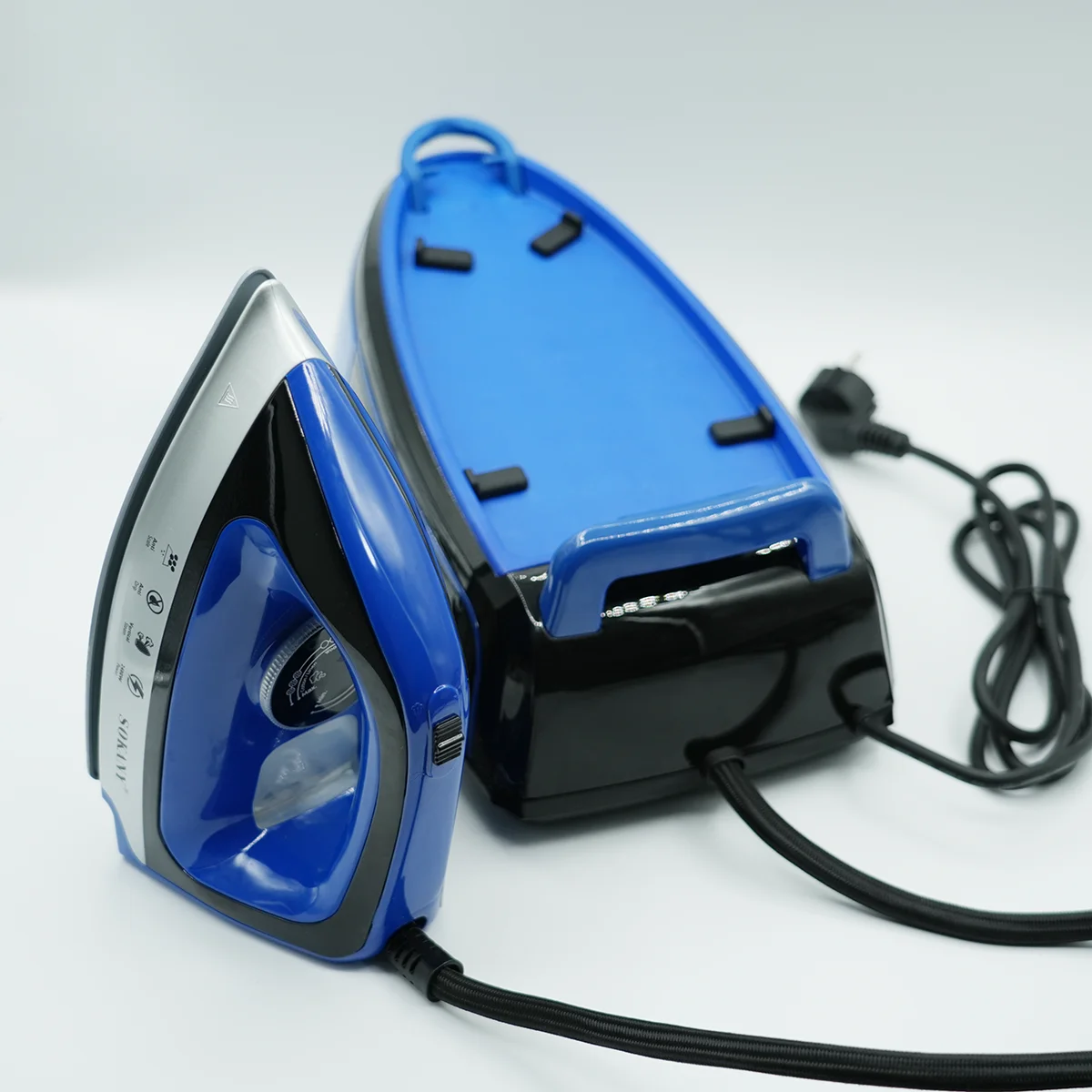 مكواة بخار 2400 وات مع خزان مياه كبير 1.2 لتر - مكواة كهربائية منزلية شديدة التحمل (تدفئة سريعة، مضادة للتنقيط، بخار عمودي) ​