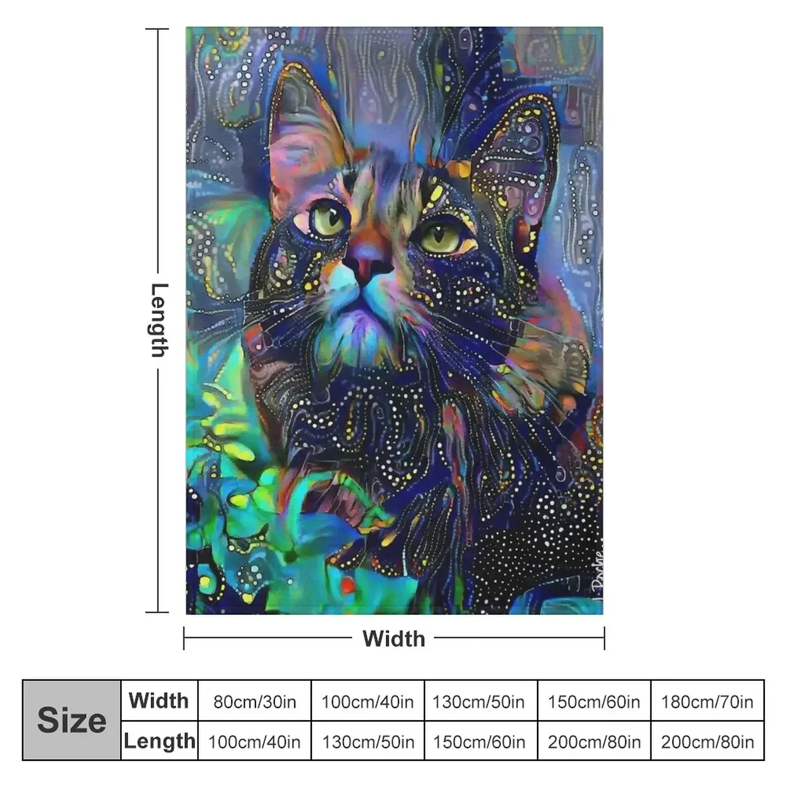 Melizza, cat, cat, chat, lea roche paintings Throw Blanket Extra Large Throw Multi-Purpose Quilt halloween Blankets