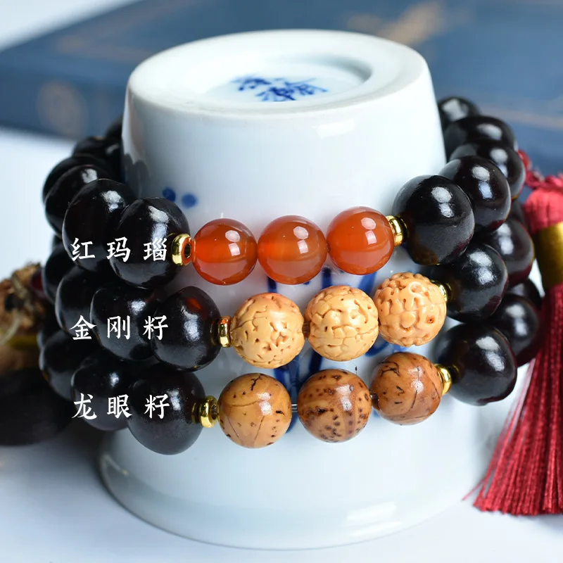 الطبيعية غير المؤذرة الطفل بودي الجذر الأصلي البذور سلسلة DIY بها بنفسك اليد الملتوية إصبع لينة الصلاة القديمة شرابة اللعب الثقافي Wo #3