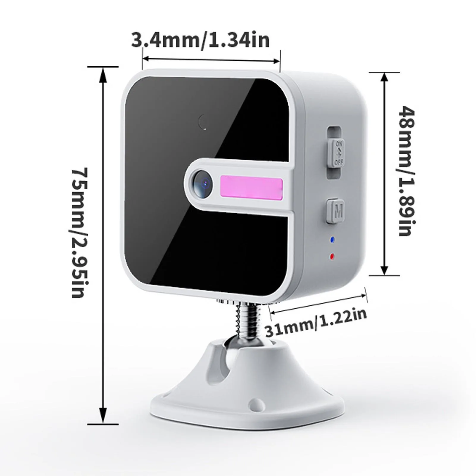 2K Security Camera WiFi Battery Powered Indoor Camera HD Recording 2 Way Talk 32GB Memory Cloud Storage for Home Wireless Camera