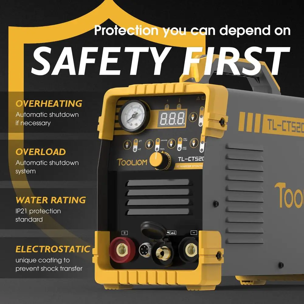 3-in-1 Multi-function Portable Welding Machine 50A Air Plasma Cutter 200A TIG & 200A Stick Welder Dual Voltage 110&220V Synergic