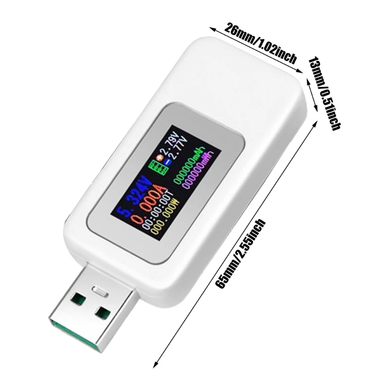 Tester USB per misuratore potenza USB 4-30V 0-6.5A Tester multimetro per schermo LCD