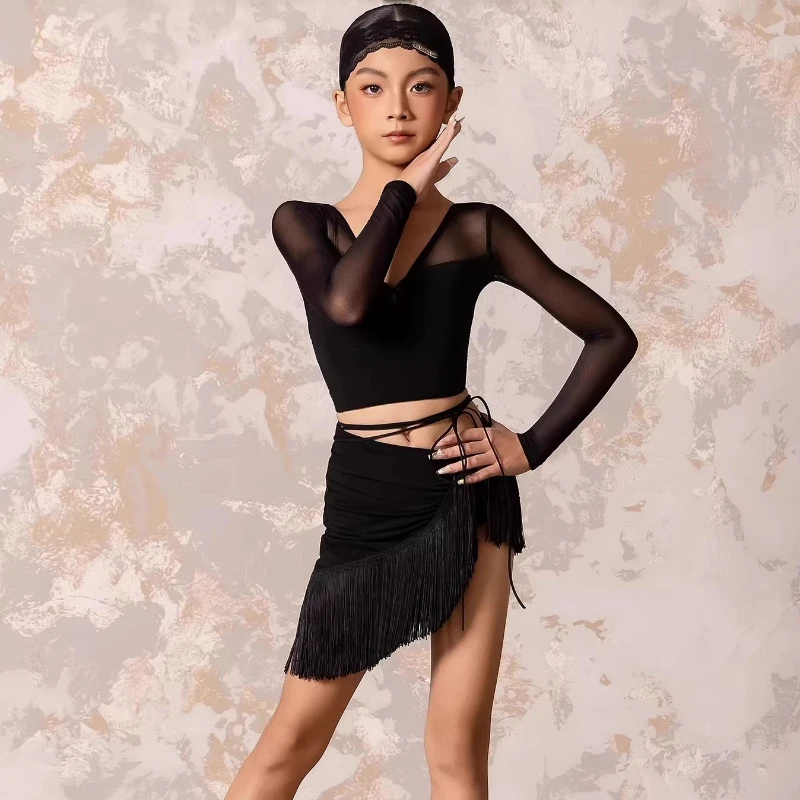 

Костюм для линейных танцев, сценический костюм, юбка с бахромой, леопардовый костюм для латиноамериканских танцев, костюм для соревнований по латиноамериканским танцам, танцевальный костюм с кисточками, латиноамериканский танцевальный наряд