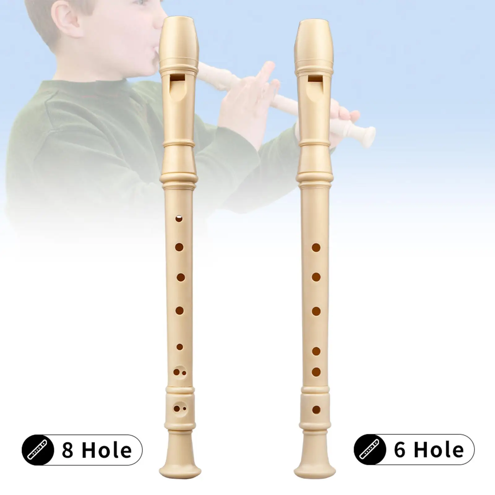 Plastic Soprano Recorder C Key Long Flute Instrument for Beginners School