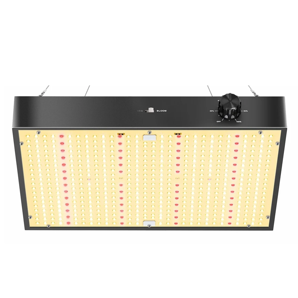 N84R 200W PB2000 LED Grow Light Full Spectrum with Dimmable Silent Fan for Indoor Plants Flower Vegetable Seedling Lighting