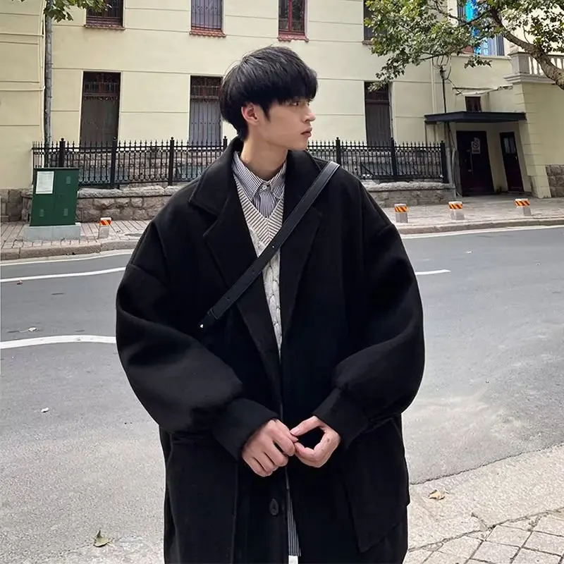 Autumn Blends Men Blocking Pure Temperament Korean Commuting Style Gentle Handsome Chic Fashion  Aesthetic Youthful 2023