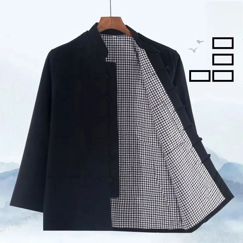 

Мужская свободная хлопковая куртка в китайском стиле, зимнее утепленное хлопковое пальто для мужчин среднего и старшего возраста